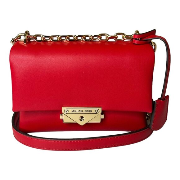 Michael Kors Cece Small Red Faux Leather Convertible Flap Crossbody Bag NWT - Picture 10 of 10